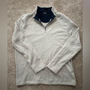 Izod Cream Zip Up Sweater Classic Knit